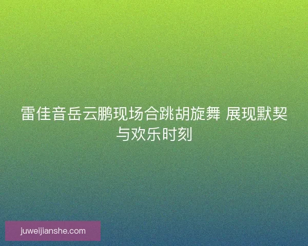 雷佳音岳云鹏现场合跳胡旋舞 展现默契与欢乐时刻