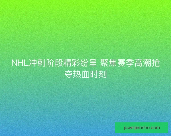 NHL冲刺阶段精彩纷呈 聚焦赛季高潮抢夺热血时刻