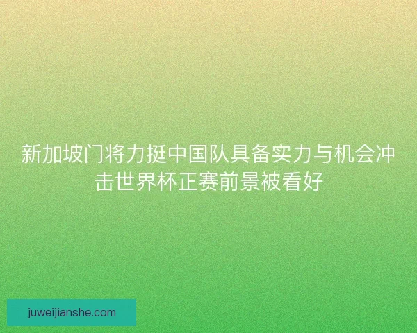 新加坡门将力挺中国队具备实力与机会冲击世界杯正赛前景被看好